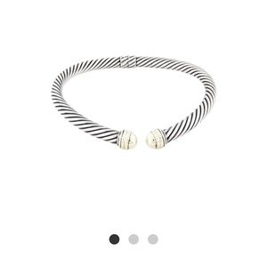DavidYurman large silver cable necklace with gold caps
